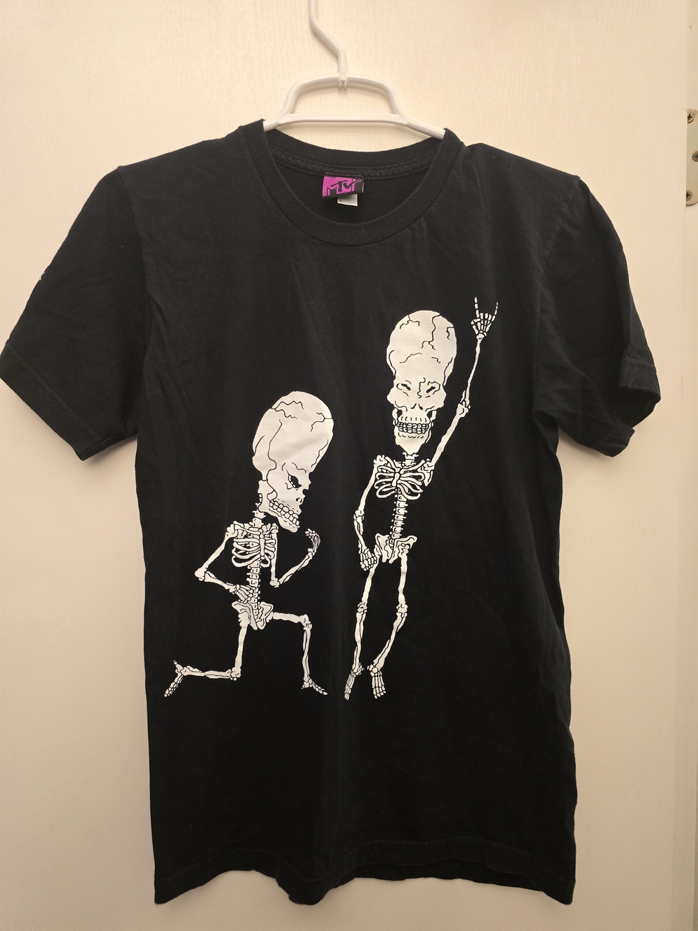 MTV Skeleton Beavis & Butthead Rock On Black Tee